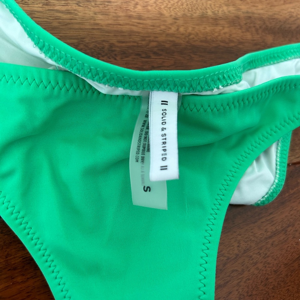 Solid And Striped Green Bikini Set - image 3